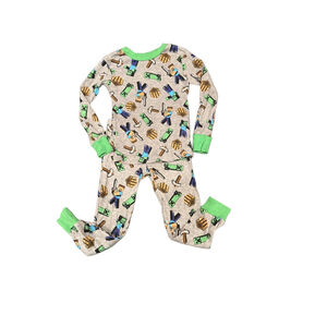 Boys Minecraft Gray Green Pajama Set Size 4
